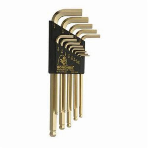 Bondhus 37937 Long Key Set, 13 Pieces, 0.05 to 0.375 in Hex, L-Handle Handle, Protanium High Torque Steel, GoldGuard - Hex & Torx Key Sets